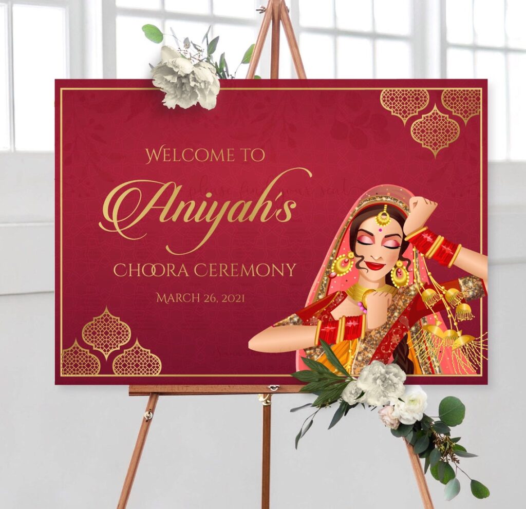 Wedding Welcome Sign | Sangeet | Mayian | Jago Party | Reception Sign | Mehendi Sign | Choora Sign