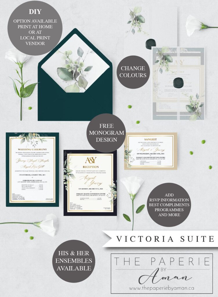 Wedding Invitations | Foliage | Vellum Jacket | Greenery | Emerald Green